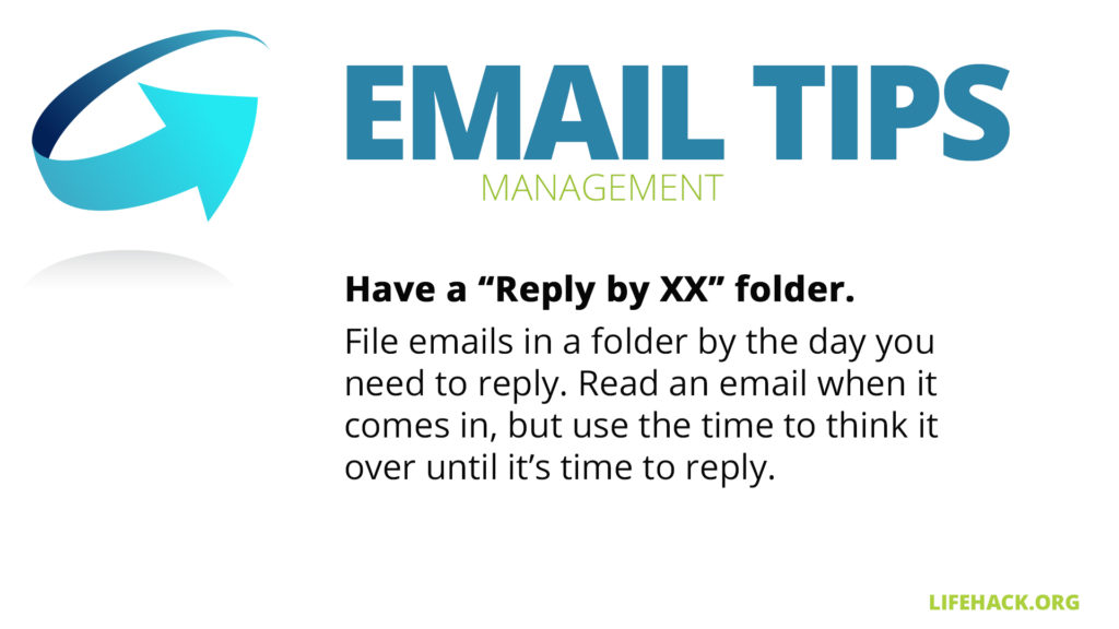 Free Graphic | Email Management Tips | Have reply deadline folders