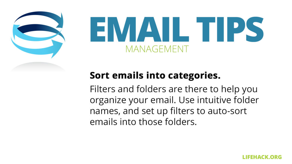 Free Graphic | Email Management Tips | Sort emails into categories