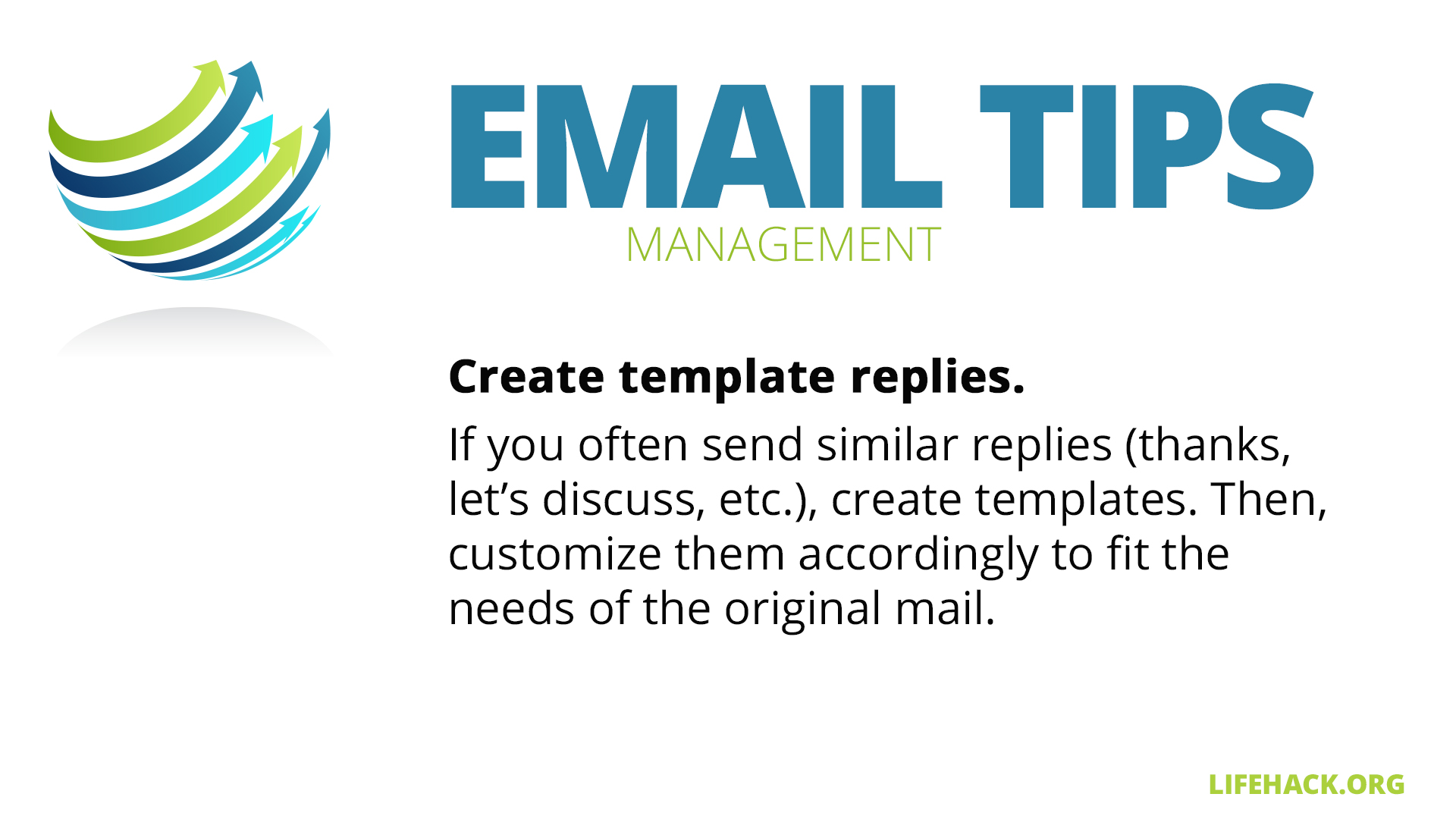 Free Graphic | Email Management Tips | Create template replies