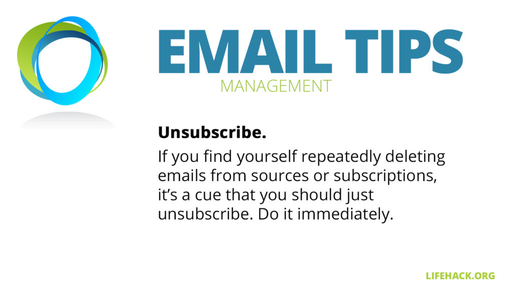 Free Graphic | Email Management Tips | Unsubscribe