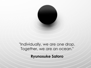 Visix-Together-Drop-Ocean-Satoro Free Graphic | Together We Can | Quote by Ryunosuke Satoro