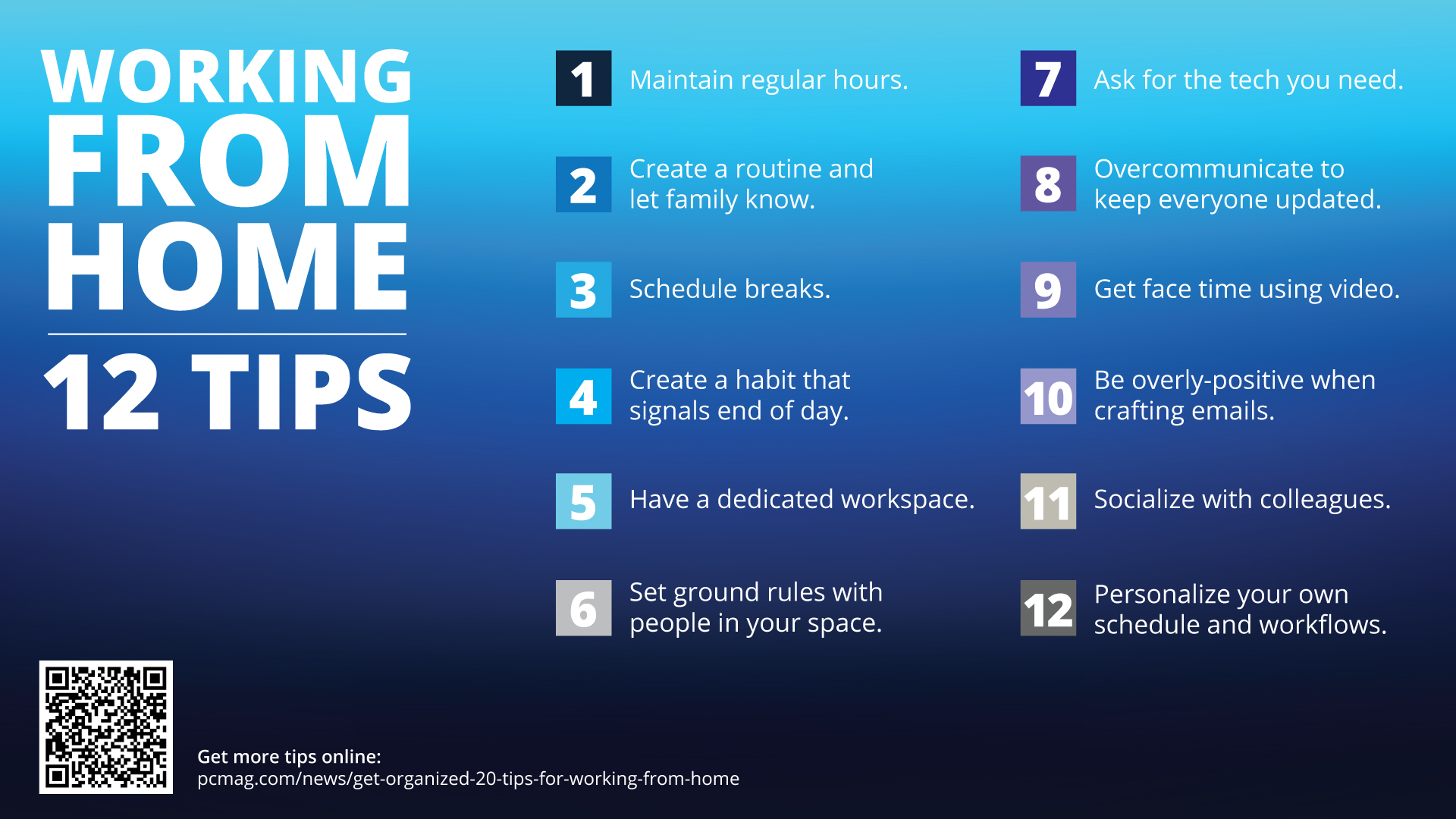 Free Graphic | Work from Home Tips | 12 Tips