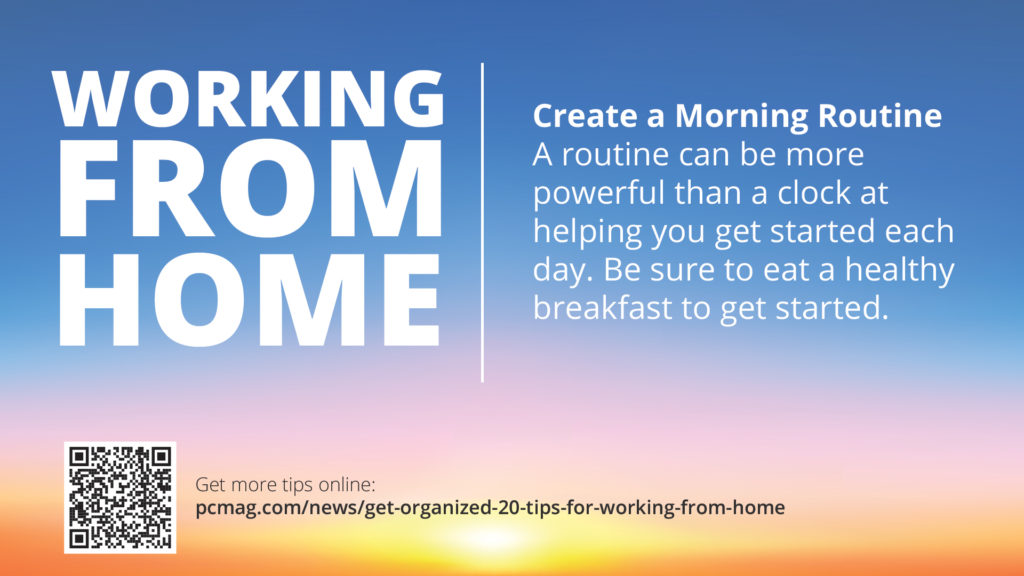 Free Graphic | Work from Home Tips | Create a morning routine