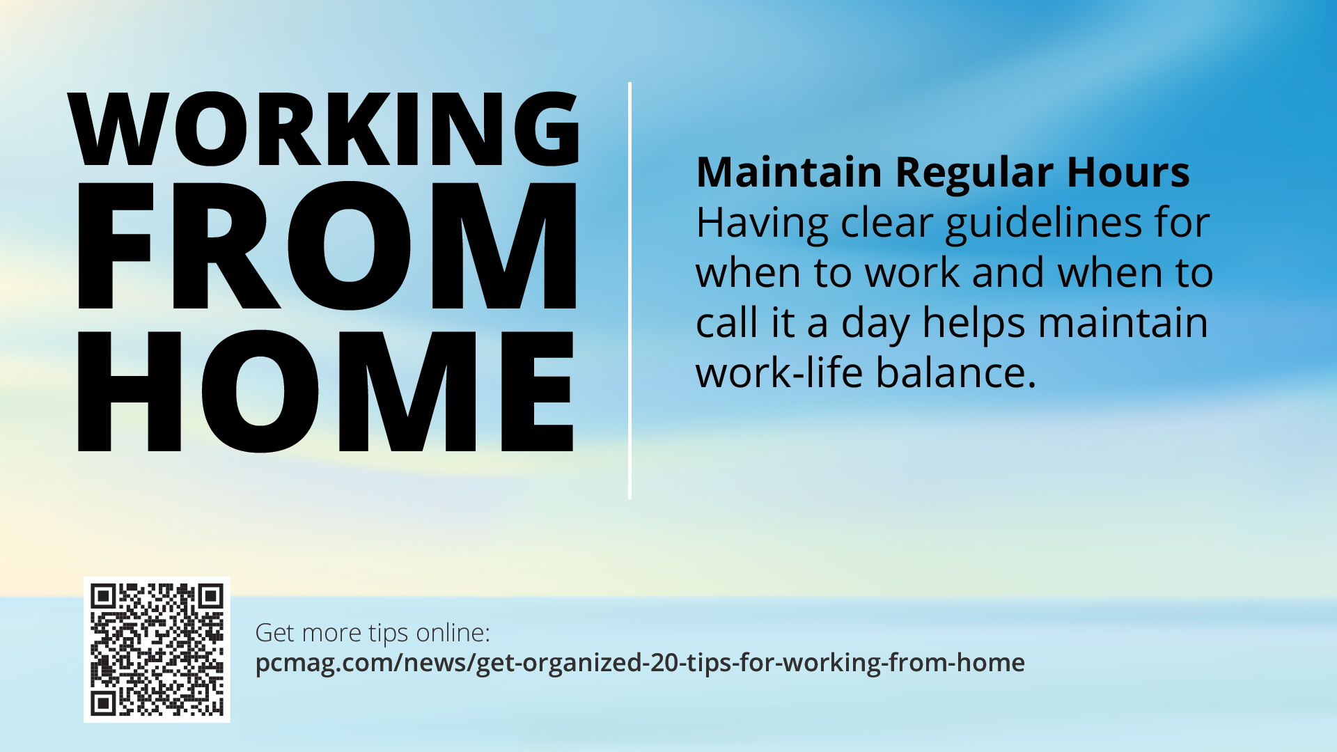 Free Graphic | Work from Home Tips | Maintain regular hours