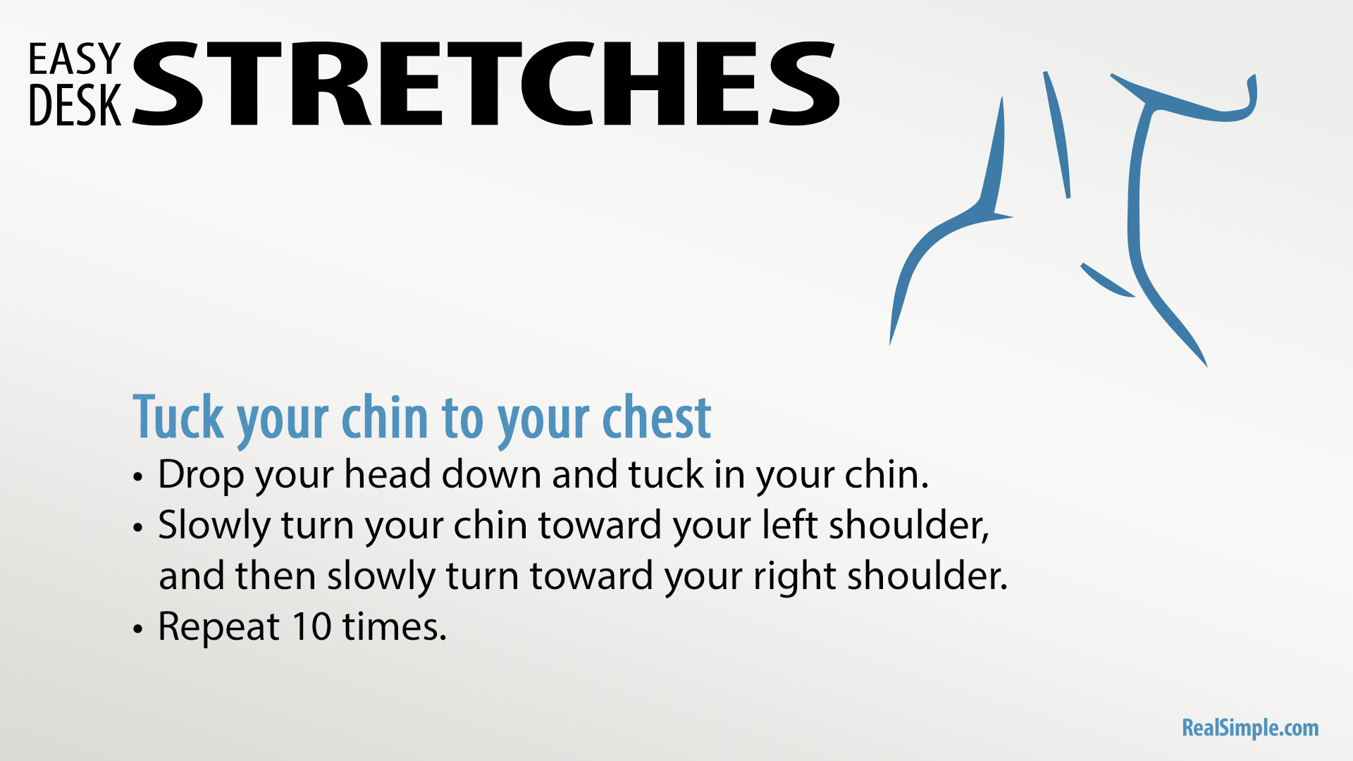 Free Graphic | Easy Desk Stretches | Tuck Your Chin