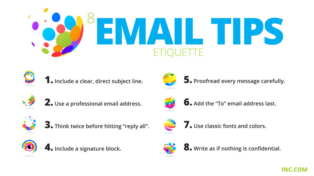 Free Graphic | Email Etiquette Tips | 8 Tips