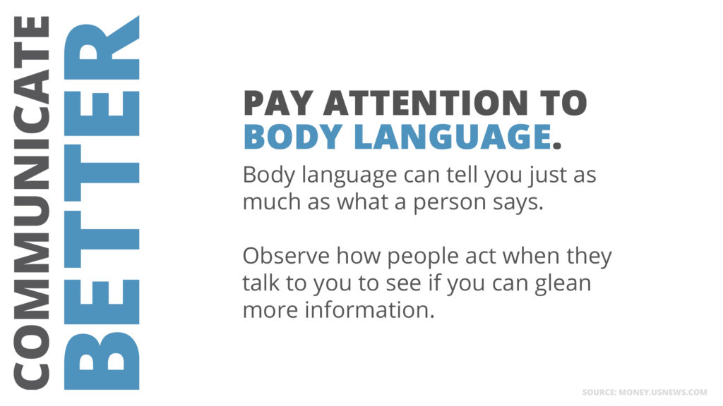 Free Graphic | Communicate Better | Pay Attention to Body Language