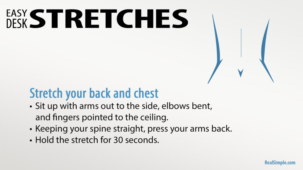 Free Graphic | Easy Desk Stretches | Stretch Your Back &amp; Chest