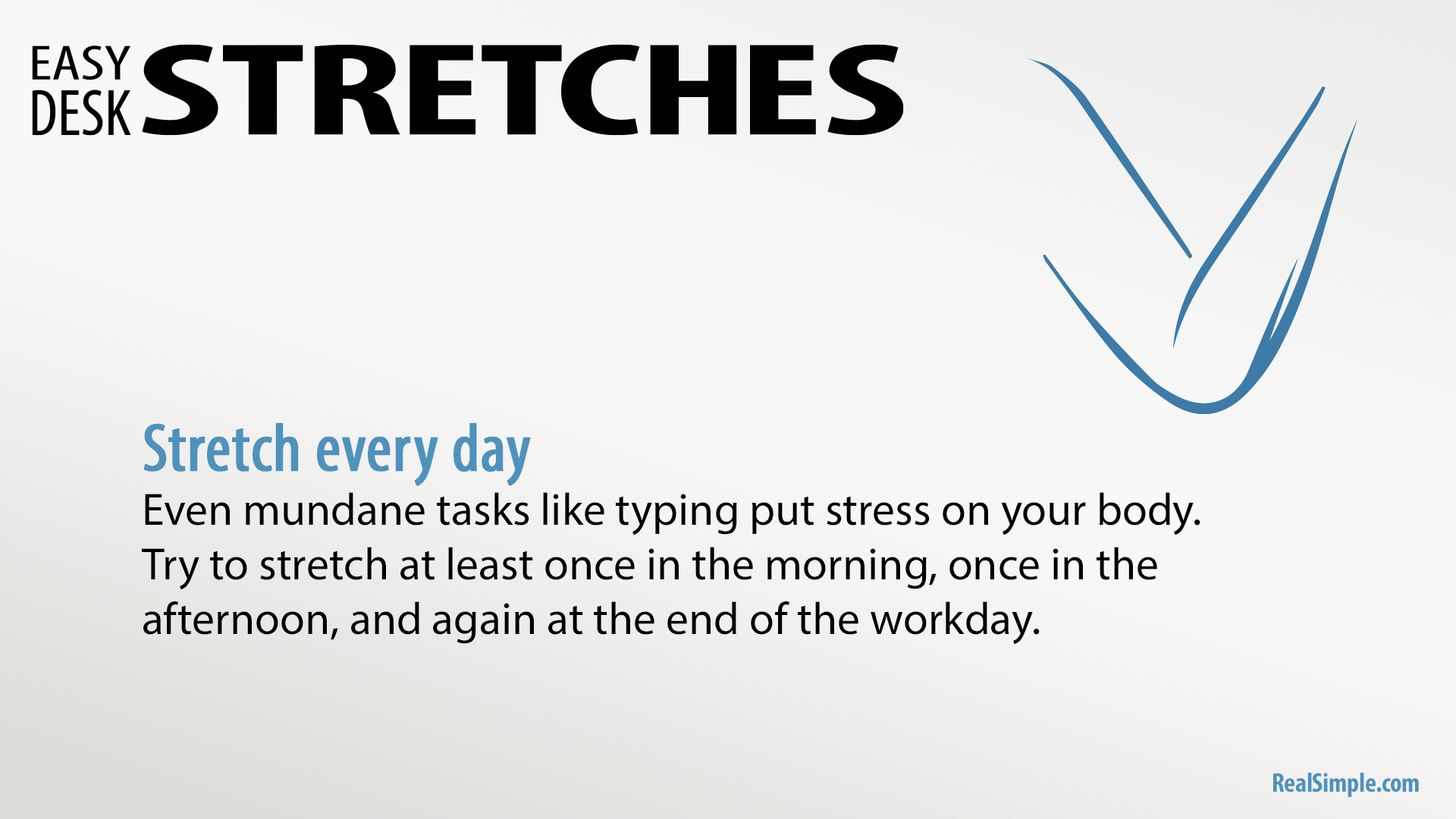 Free Graphic | Easy Desk Stretches | Stretch Every Day
