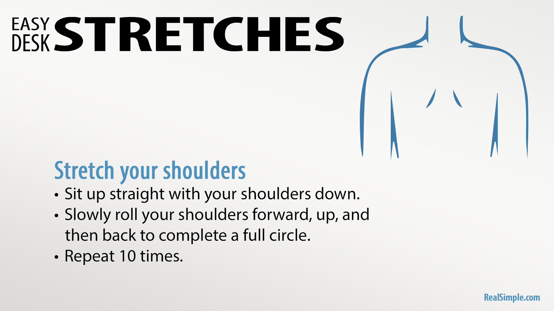 Free Graphic | Easy Desk Stretches | Stretch Your Shoulders