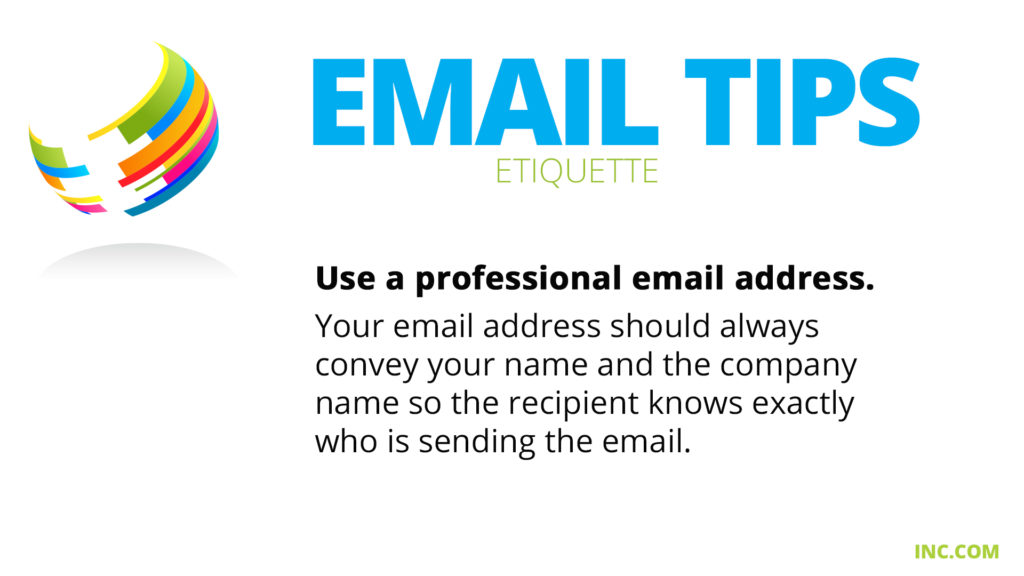 Free Graphic | Email Etiquette Tips | Use a professional email address