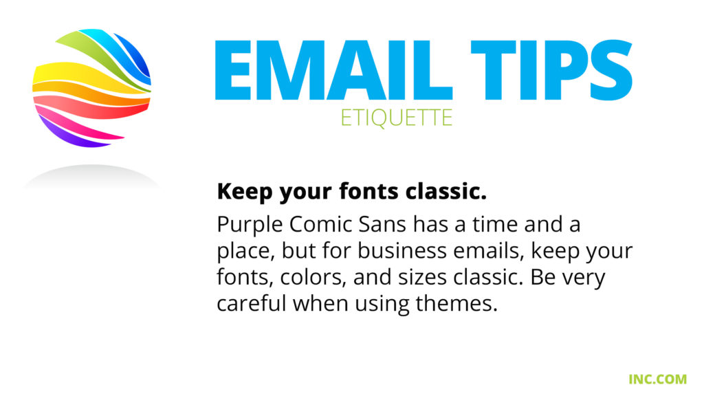 Free Graphic | Email Etiquette Tips | Keep fonts classic