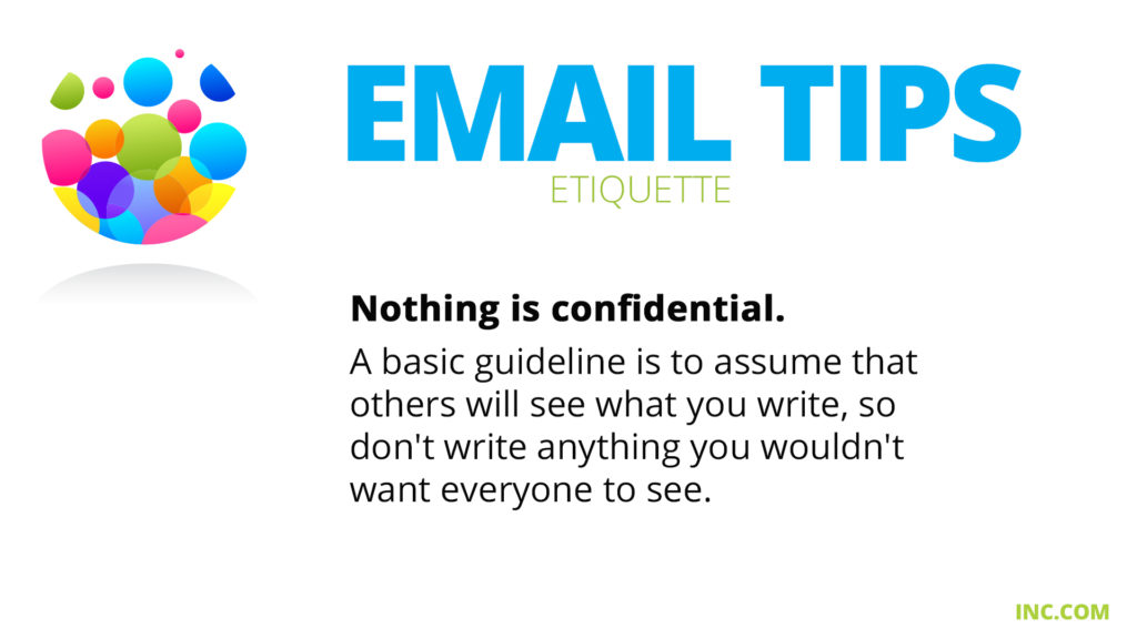 Free Graphic | Email Etiquette Tips | Nothing is confidential