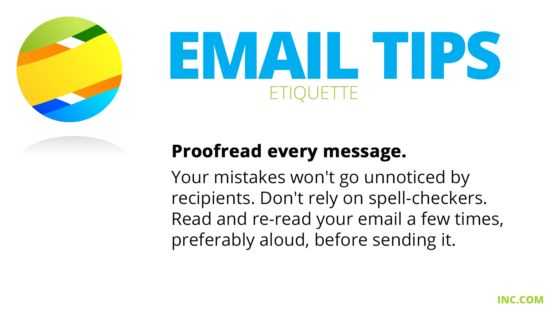Free Graphic | Email Etiquette Tips | Proofread every message