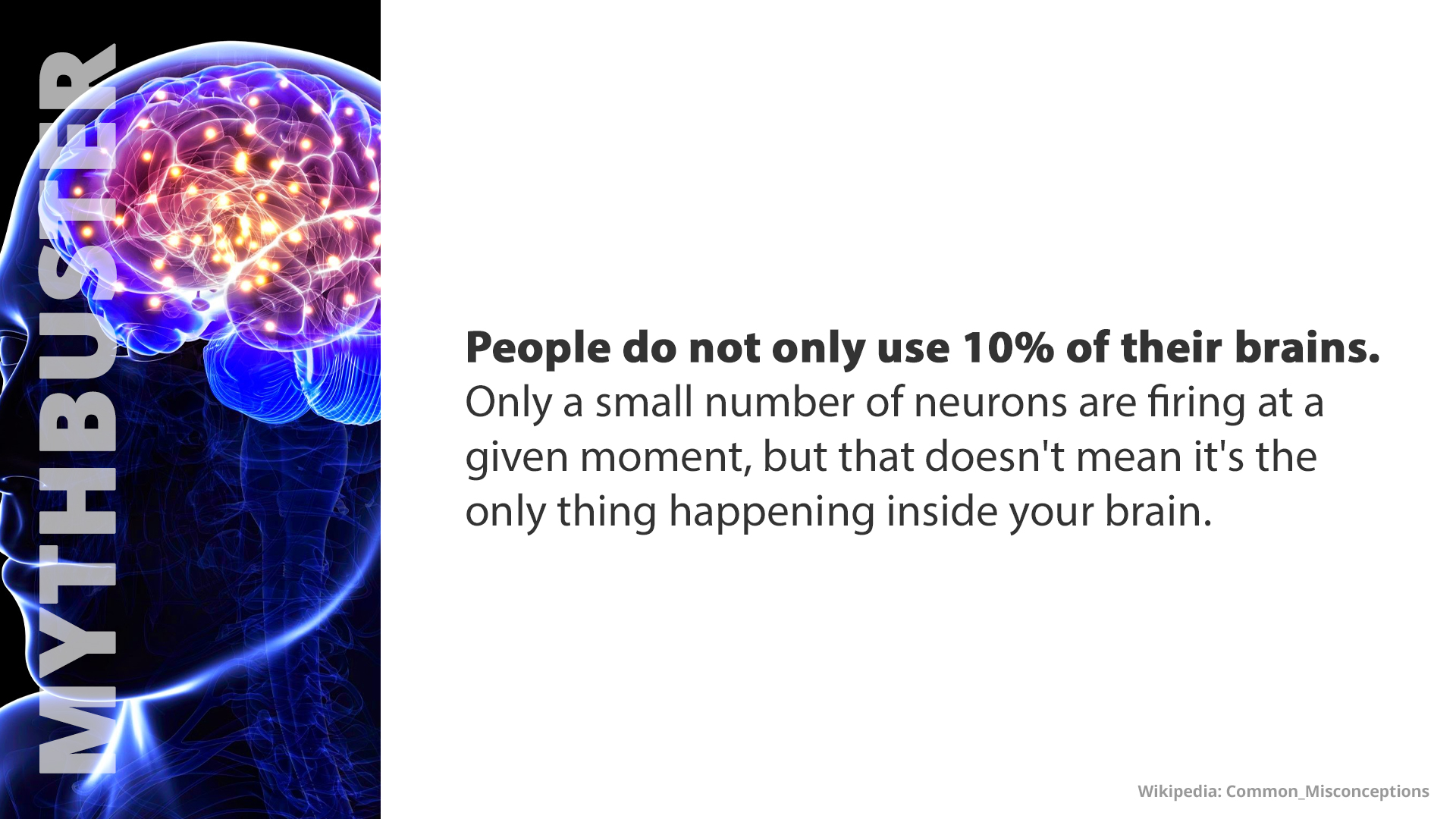 Free Graphic | Mythbusters | People use more than 10% of their brains