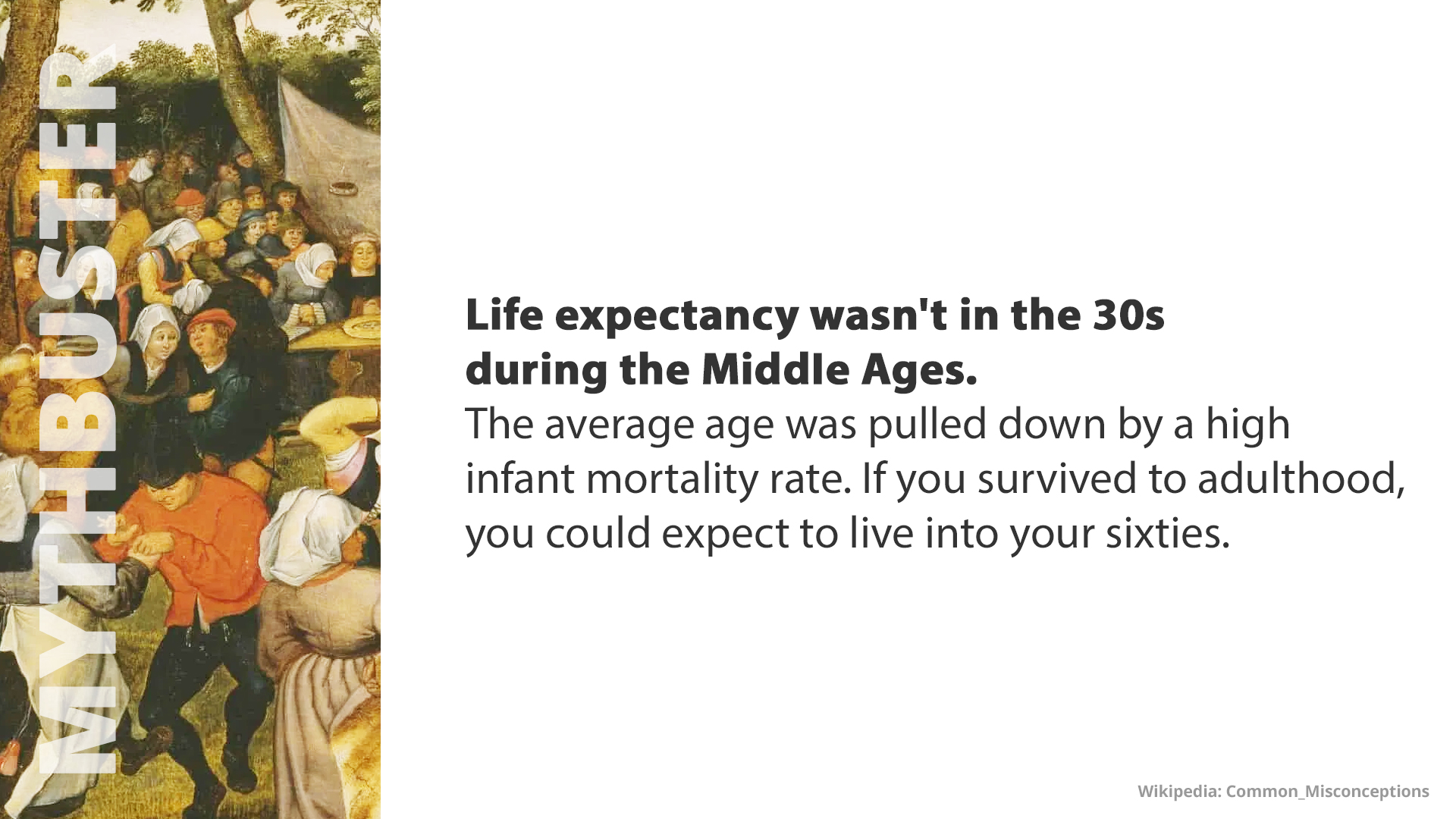 Free Graphic | Mythbusters | Life expectancy wasn't short in the Middle Ages