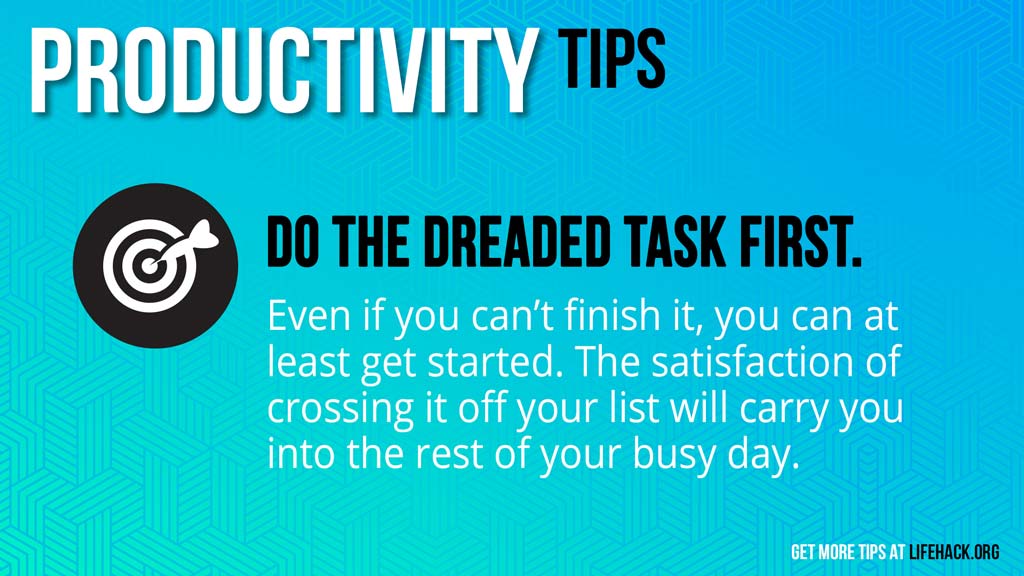 Free Graphic | Productivity Tips | Do dreaded task first