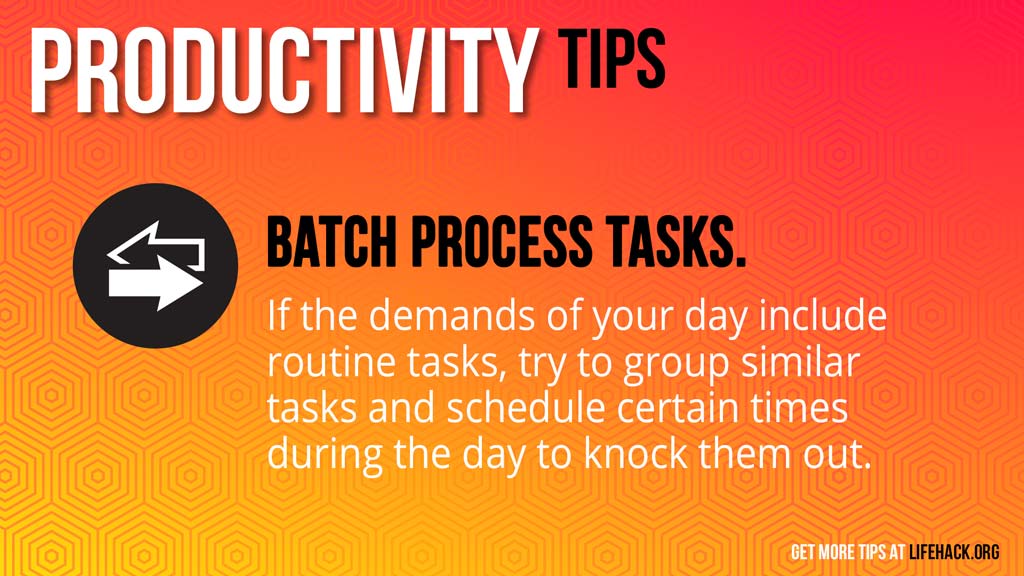Free Graphic | Productivity Tips | Batch process tasks