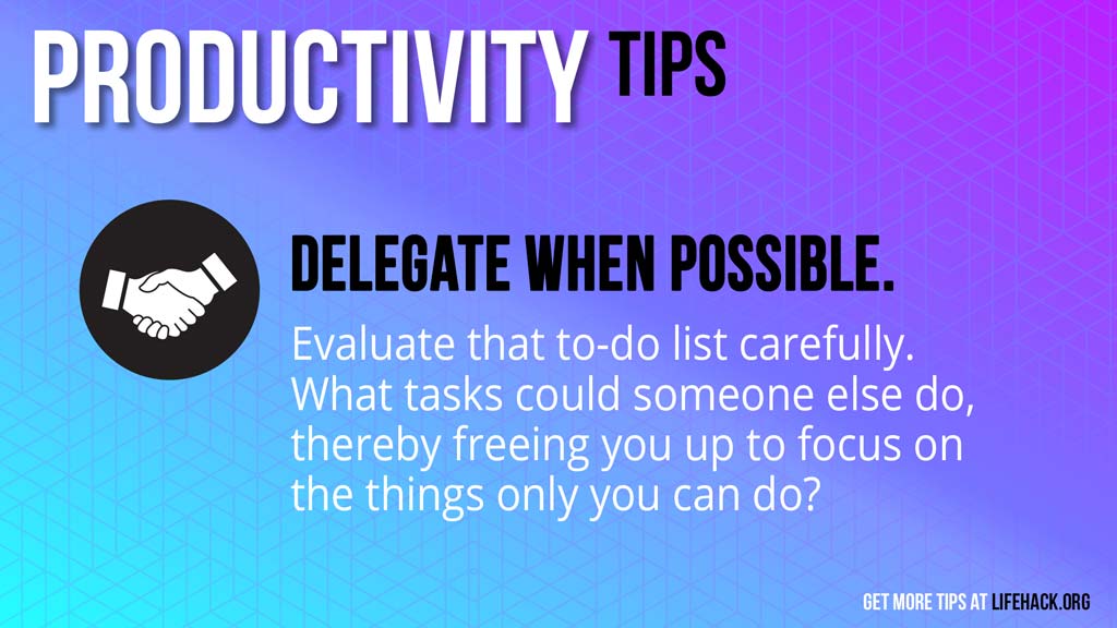 Free Graphic | Productivity Tips | Delegate when possible