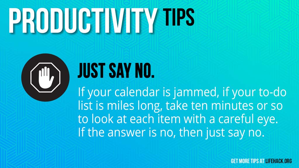Free Graphic | Productivity Tips | Just say no