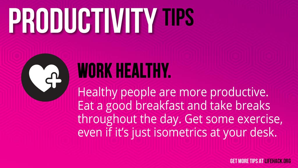 Free Graphic | Productivity Tips | Work healthy