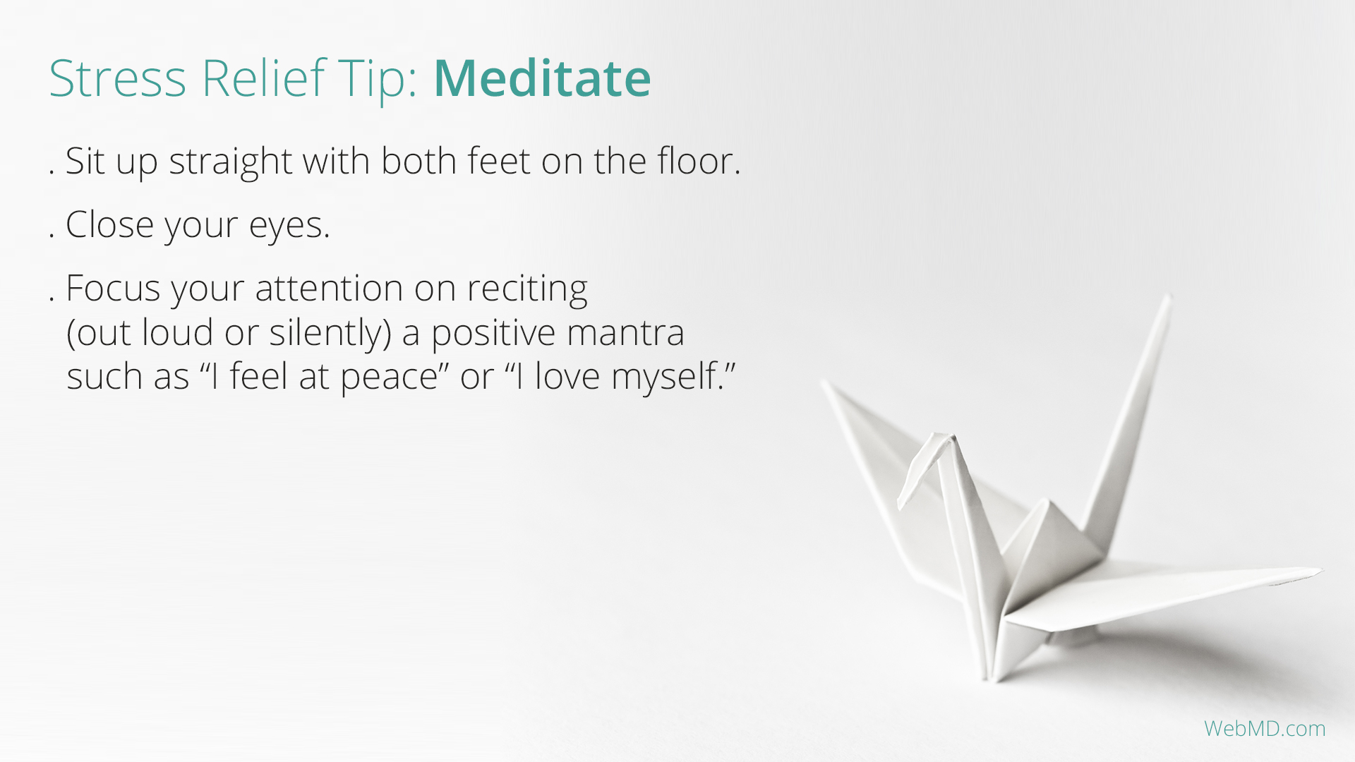Free Graphic | Stress Relief Tips | Meditate