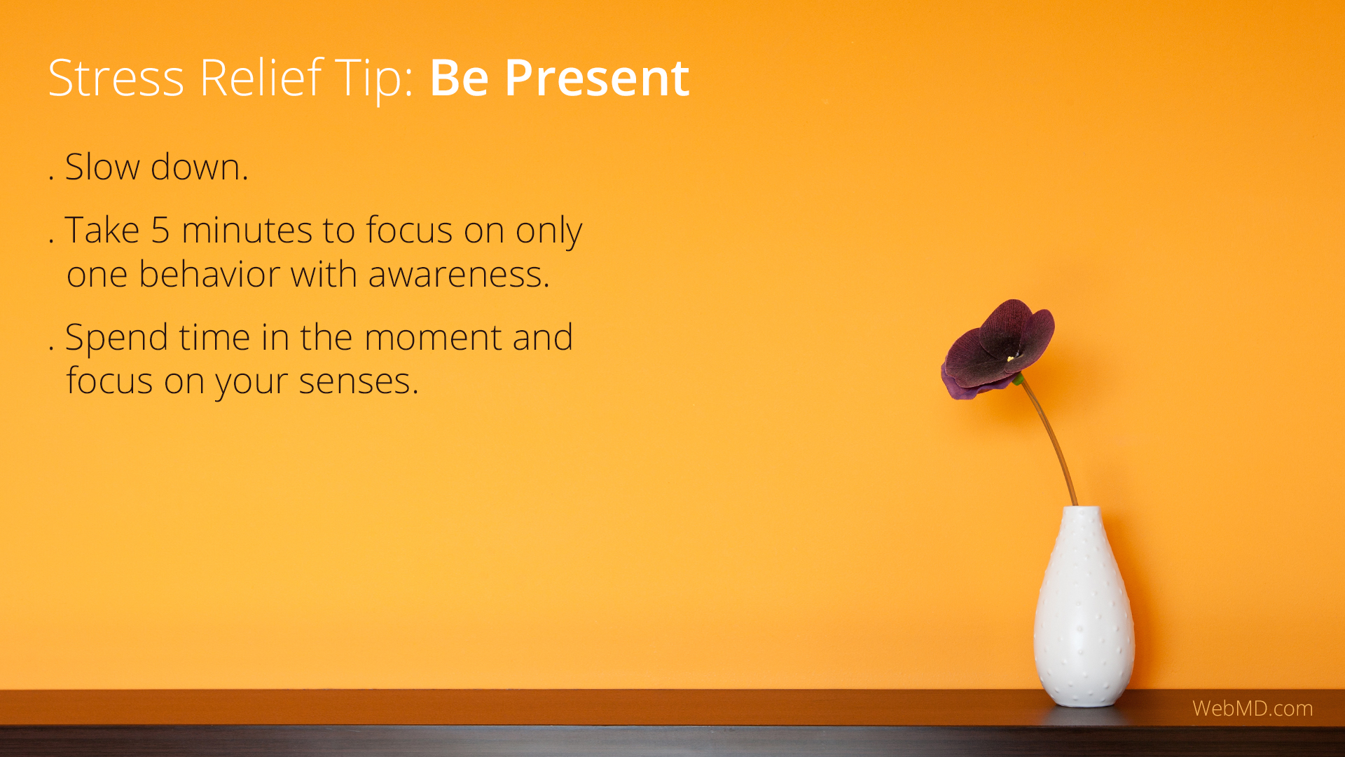 Free Graphic | Stress Relief Tips | Be present
