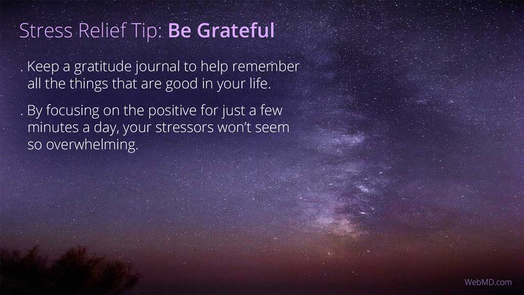 Free Graphic | Stress Relief Tips | Be grateful