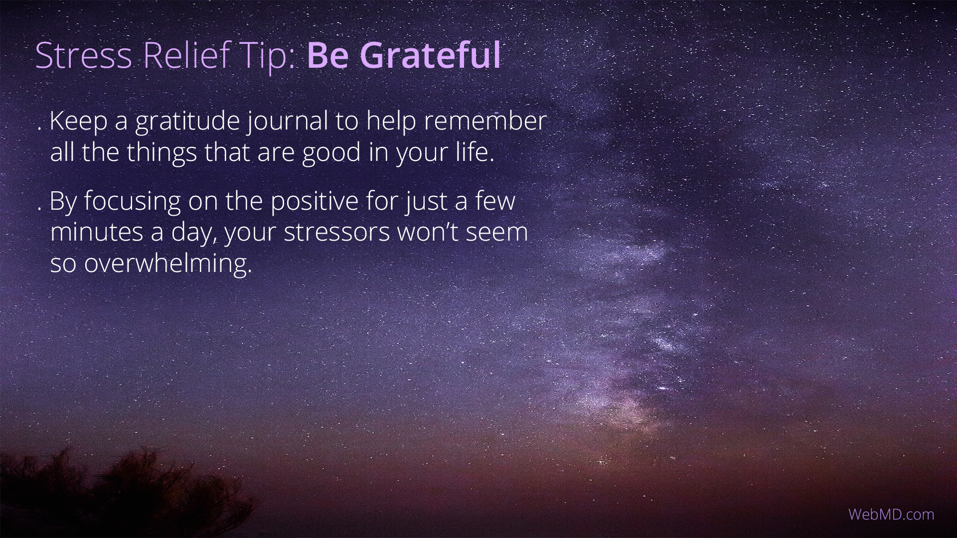 Free Graphic | Stress Relief Tips | Be grateful