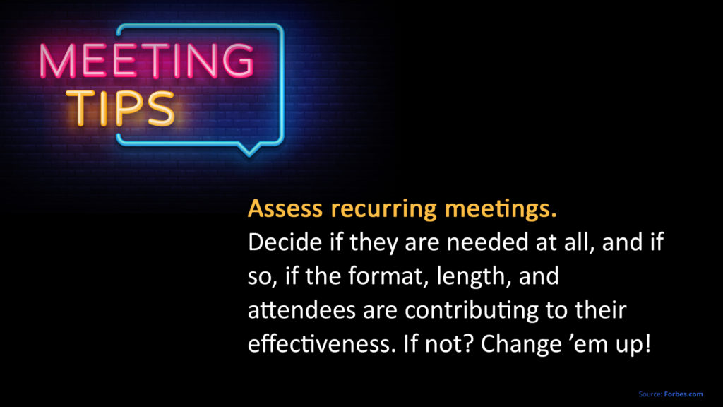 Free Graphic | Meeting Tips | Assess recurring meetings