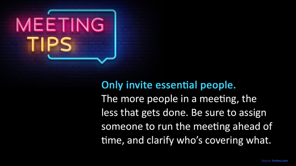 Free Graphic | Meeting Tips | Only invite essential people
