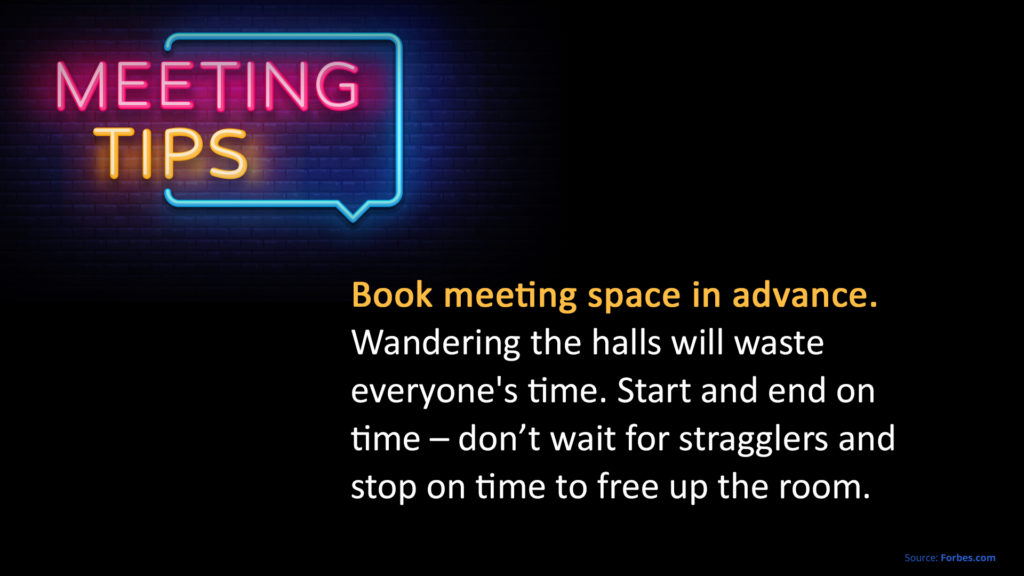 Free Graphic | Meeting Tips | Book meeting space in advance