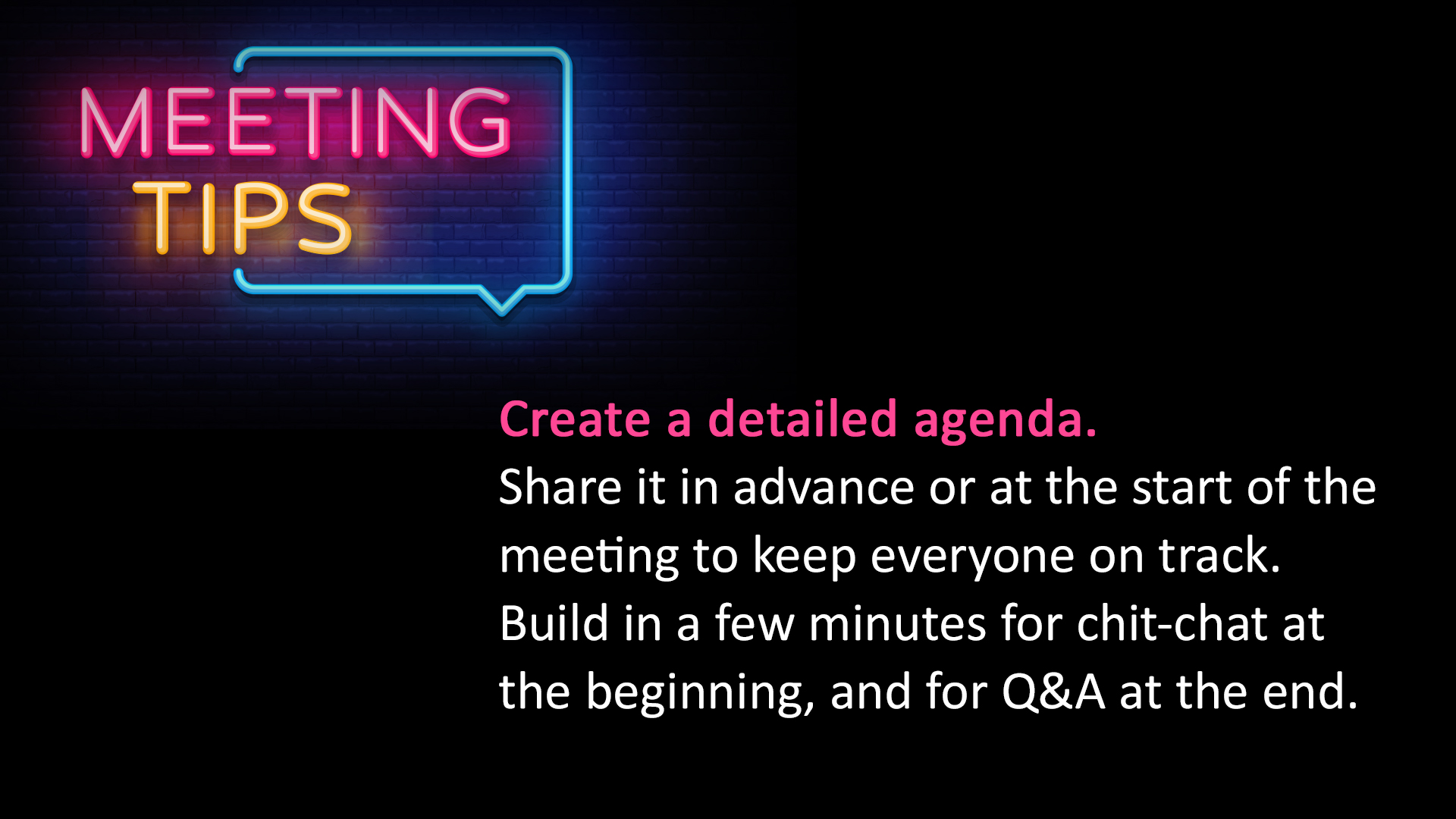 Free Graphic | Meeting Tips | Create a detailed agenda
