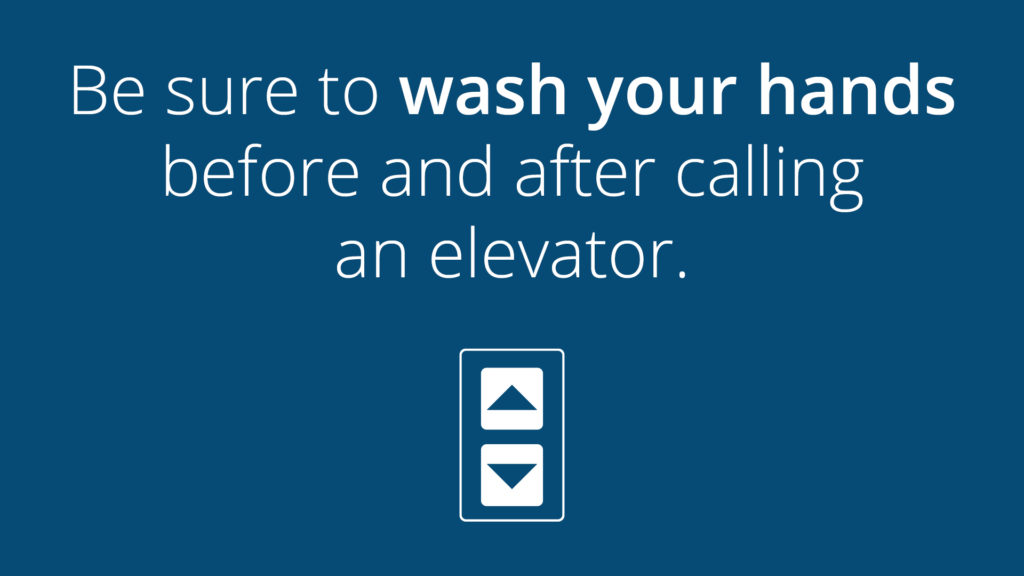 Free Graphic | Reopening Message | Wash your hands when calling elevators