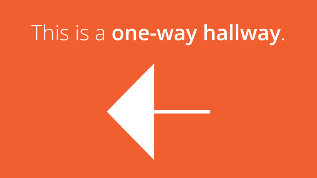 Free Graphic | Reopening Message | One-way hallway LEFT