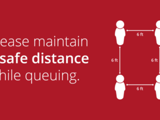 Visix-Reopening-Safe-Distance-Queuing Free Graphic | Reopening Message | Maintain safe distance while queuing