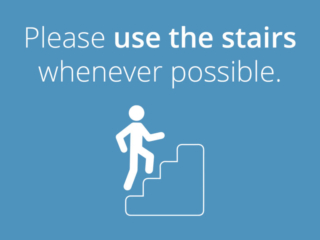 Visix-Reopening-Use-Stairs Free Graphic | Reopening Message | Please use the stairs