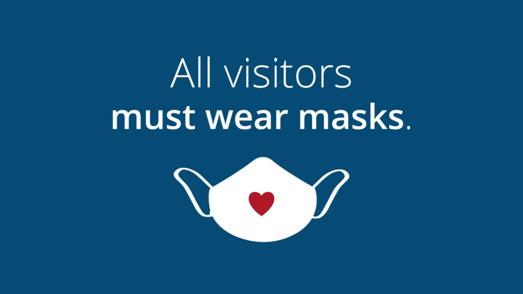 Free Graphic | Reopening Message | Visitors must wear masks