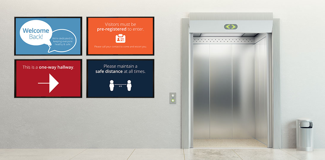 Get free digital signage messages to help your facility reopen safely