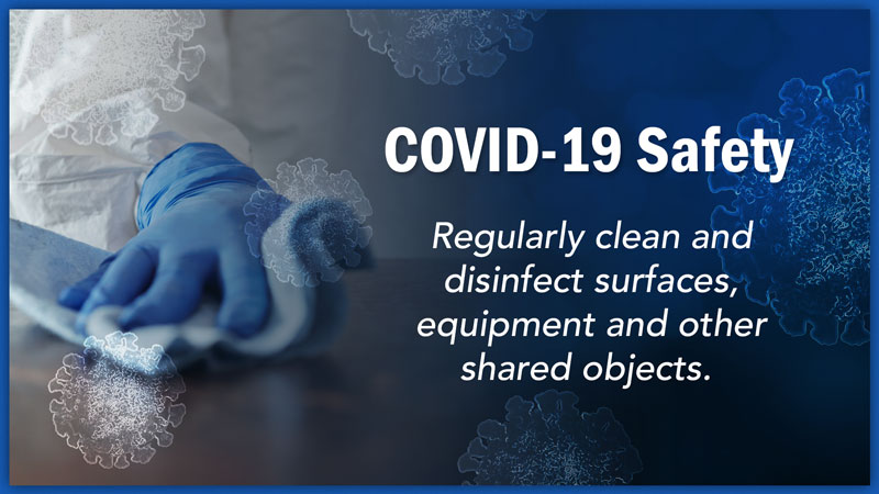 COVID-19 Safety Messages, like reminders to disinfect surfaces, help combat germ spread