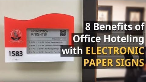 Modern workplaces use shared spaces and collaborative practices to engage a mobile workforce. Watch our video to see how inexpensive E Ink room signs can help.