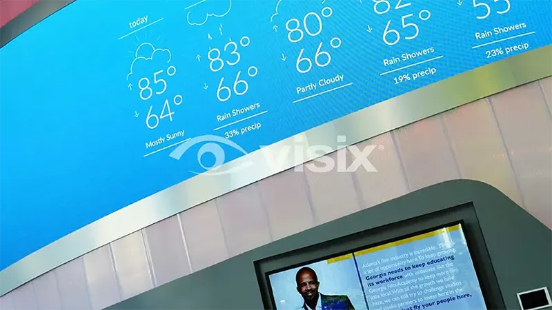 Watch our overview video - Visix offers a robust suite of digital signage software, content designs and meeting room signs for any organization wanting to engage, excite, and inform their audiences.