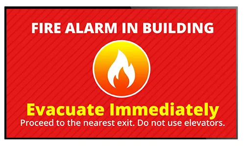 Digital signage fire alert sample - interrupt any playlist with alerts