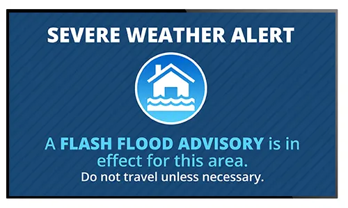 Digital signage weather alert sample - interrupt any playlist with alerts