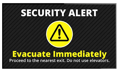 Digital signage security alert sample - interrupt any playlist with alerts