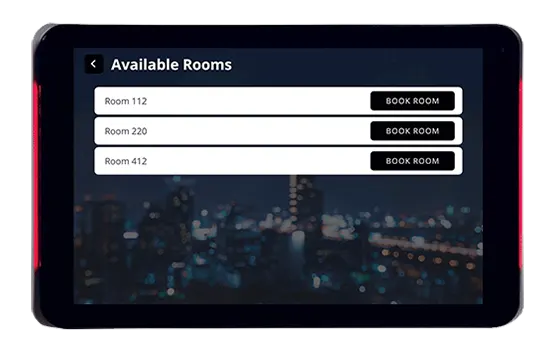 Connect room signs let you see other available rooms and book them from any room sign in your facility