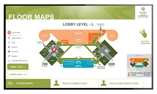 Example of interactive wayfinding for corporate offices