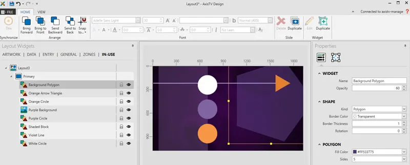 Our shapes widget lets you draw and format shapes on messages, templates and layouts