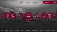 Click around in our Southern Illinois University signage design with interactive wayfinding, events board and social posts