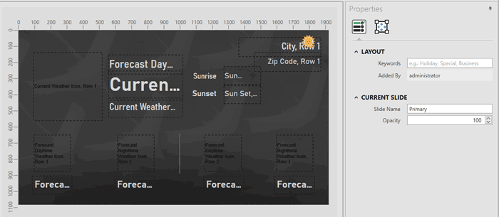 Weather widgets let you show weather for specific zip codes or cities on digital signs